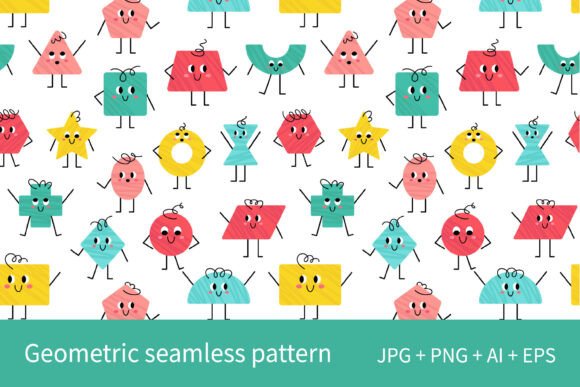 Bringing Joy to Design: The Power of Cute Geometric Figures Seamless Pattern