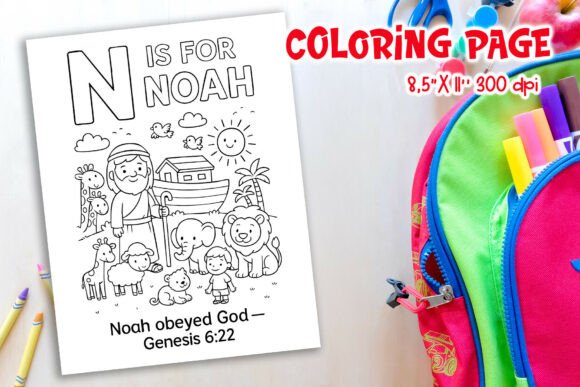 Christian Alphabet Coloring Page N Noah: A Practical Tool for Faith-Based Learning