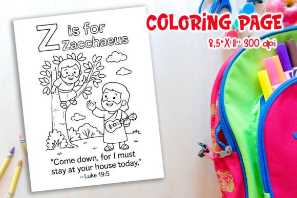 Christian Zacchaeus Coloring Page: Z is for Zacchaeus