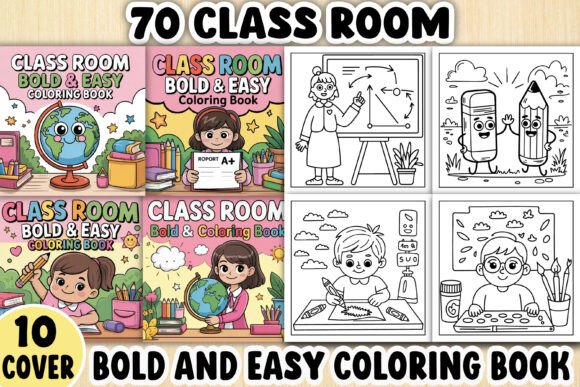 Class Room Bold Easy Coloring Book: A Creative Escape for Adults