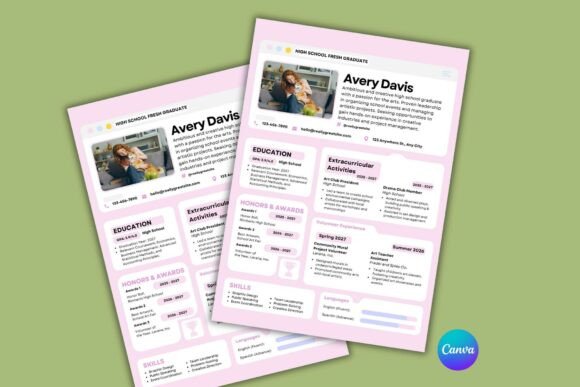 Creative Resume Canva Template for Teens