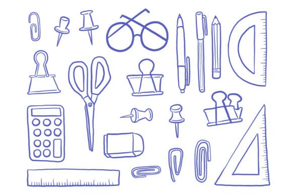 Hand Drawn Office Stationery Tool Icon