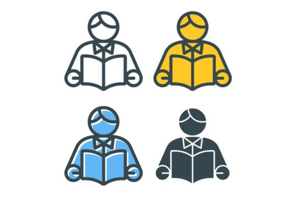 Reading Student Icon Set: Visuals for Education