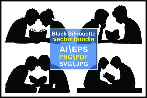 Silhouettes of Couples Reading Books: A Versatile Visual Resource for Storytelling