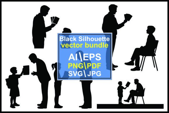 Silhouettes of People Reading Books: A Versatile Visual Resource for Storytelling